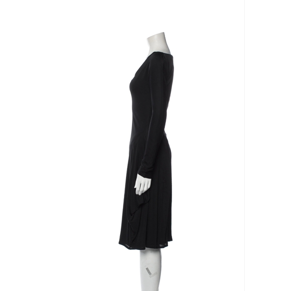 Perfect Vintage 2007 "Elizabeth Howe" ALEXANDER MCQUEEN Black Midi Dress 6 IT42 - Picture 2 of 5